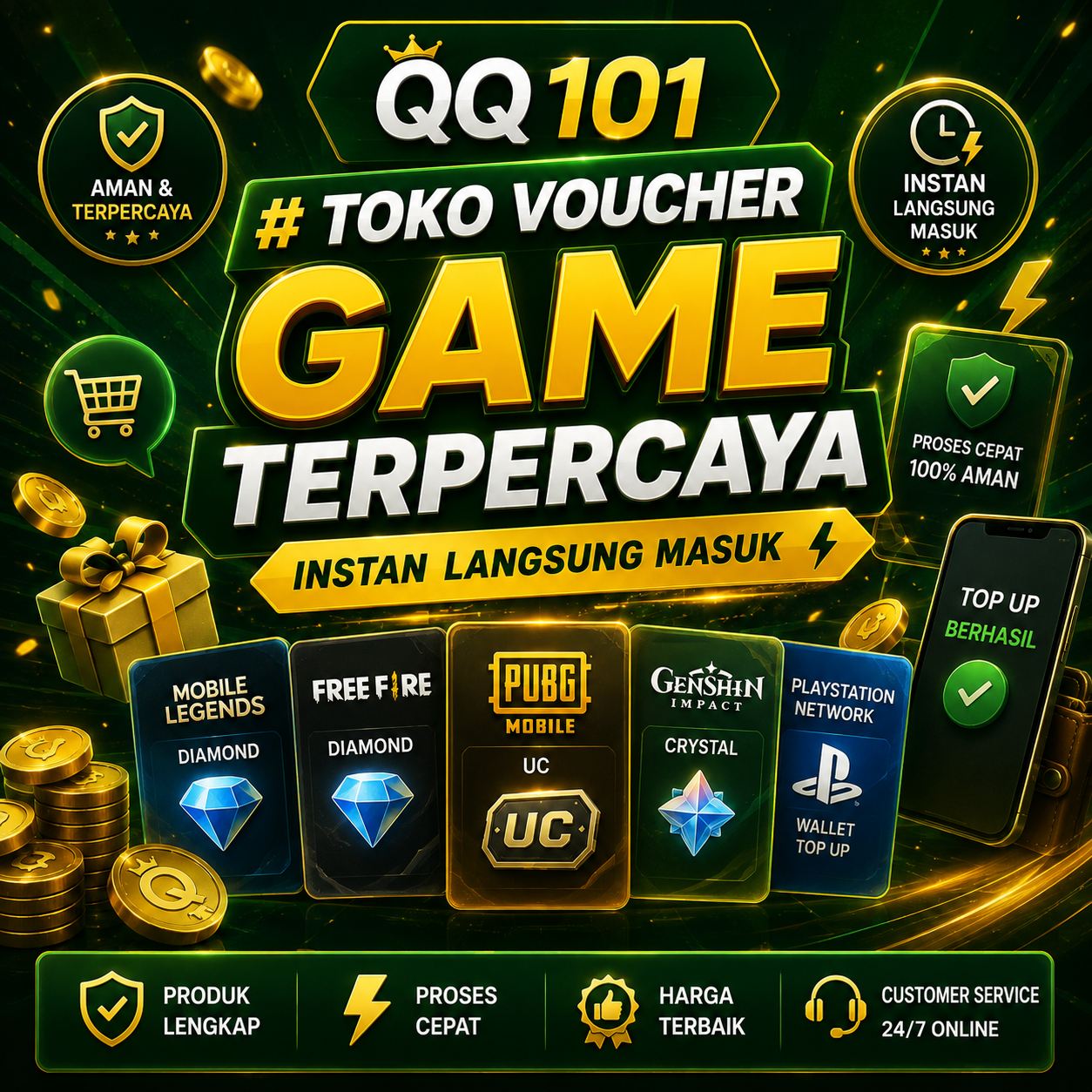 QQ101 # Toko Voucher Game Terpercaya Instan Langsung Masuk